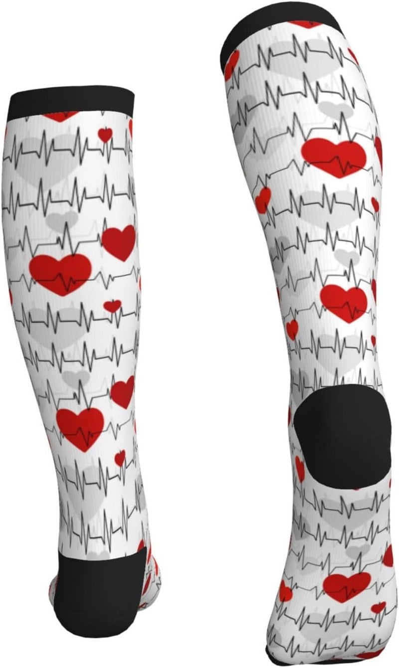 Figtihw Tie Dye Compression Socks Knee High Support Socks For Women Men Running Athletic Hiking - Image 4